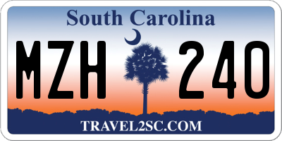 SC license plate MZH240