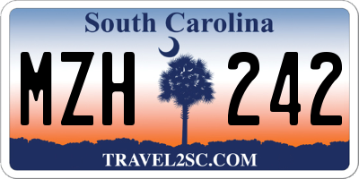 SC license plate MZH242