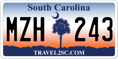 SC license plate MZH243