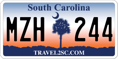 SC license plate MZH244
