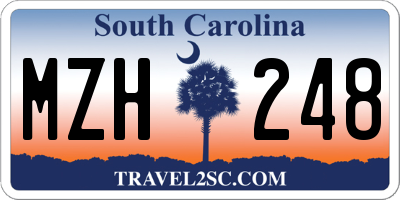 SC license plate MZH248
