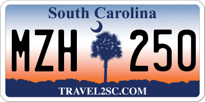 SC license plate MZH250