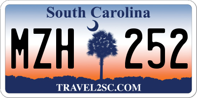 SC license plate MZH252