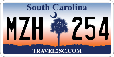 SC license plate MZH254