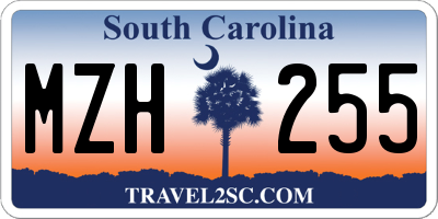 SC license plate MZH255
