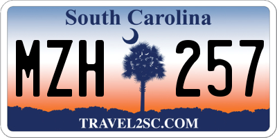 SC license plate MZH257
