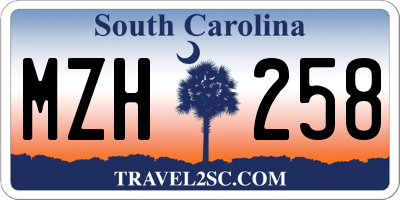 SC license plate MZH258