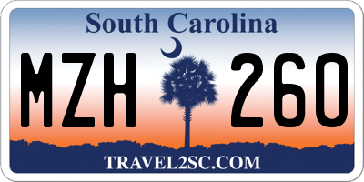 SC license plate MZH260