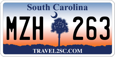 SC license plate MZH263