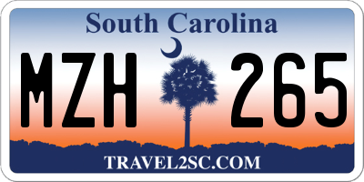 SC license plate MZH265