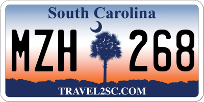 SC license plate MZH268