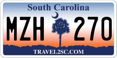 SC license plate MZH270