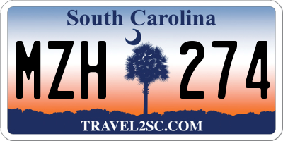 SC license plate MZH274