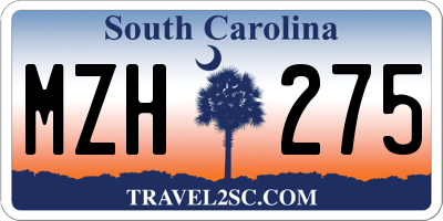 SC license plate MZH275