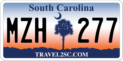 SC license plate MZH277