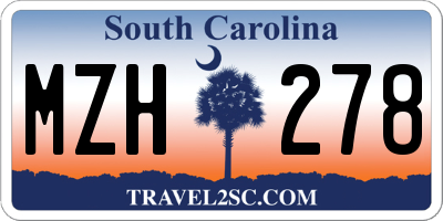 SC license plate MZH278