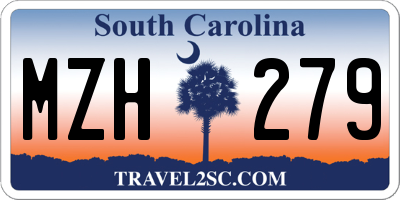 SC license plate MZH279