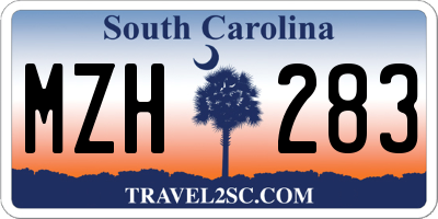 SC license plate MZH283