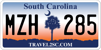 SC license plate MZH285