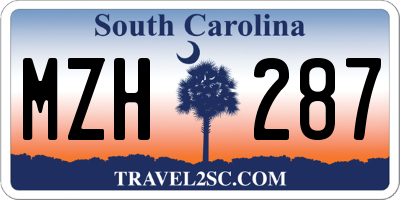 SC license plate MZH287