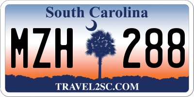 SC license plate MZH288