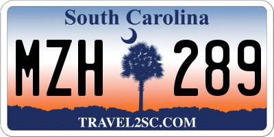 SC license plate MZH289