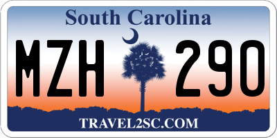 SC license plate MZH290
