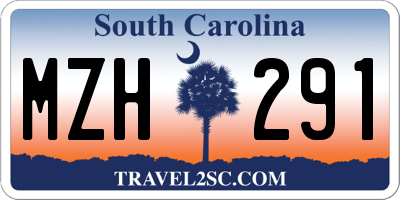 SC license plate MZH291
