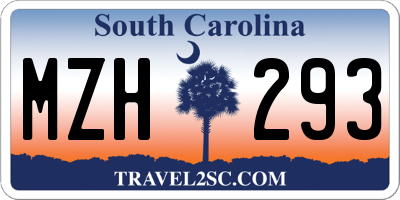 SC license plate MZH293