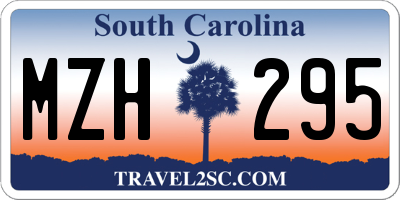 SC license plate MZH295