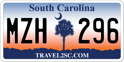 SC license plate MZH296