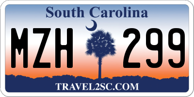 SC license plate MZH299