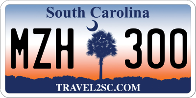 SC license plate MZH300