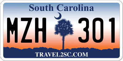 SC license plate MZH301