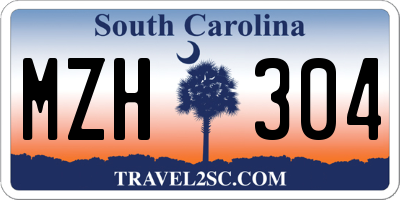 SC license plate MZH304