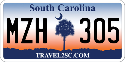 SC license plate MZH305