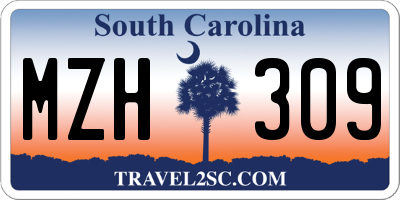 SC license plate MZH309