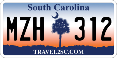 SC license plate MZH312