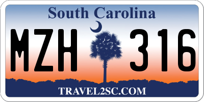 SC license plate MZH316