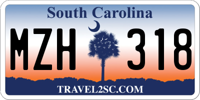 SC license plate MZH318
