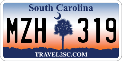 SC license plate MZH319