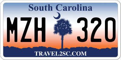 SC license plate MZH320