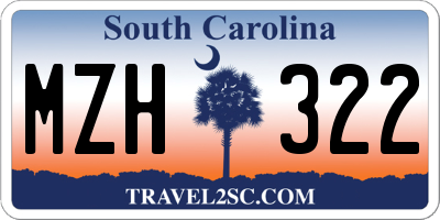 SC license plate MZH322