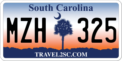 SC license plate MZH325