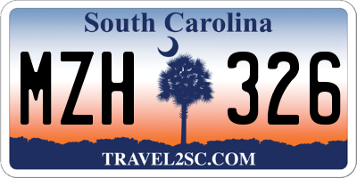 SC license plate MZH326