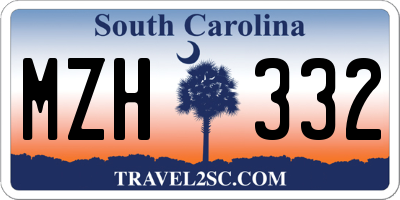 SC license plate MZH332