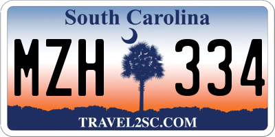 SC license plate MZH334