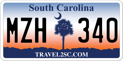 SC license plate MZH340