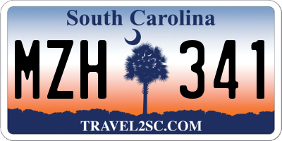 SC license plate MZH341