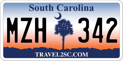 SC license plate MZH342